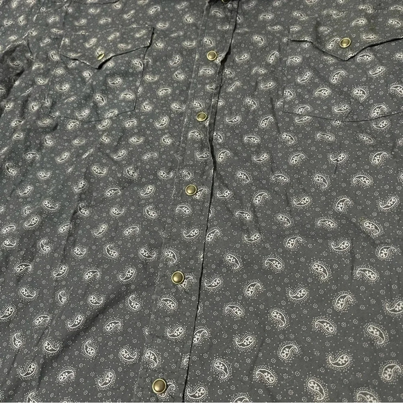 Ely Cattleman Long Sleeve Navy Pearl Snap Button Up Size XL - Picture 2 of 4